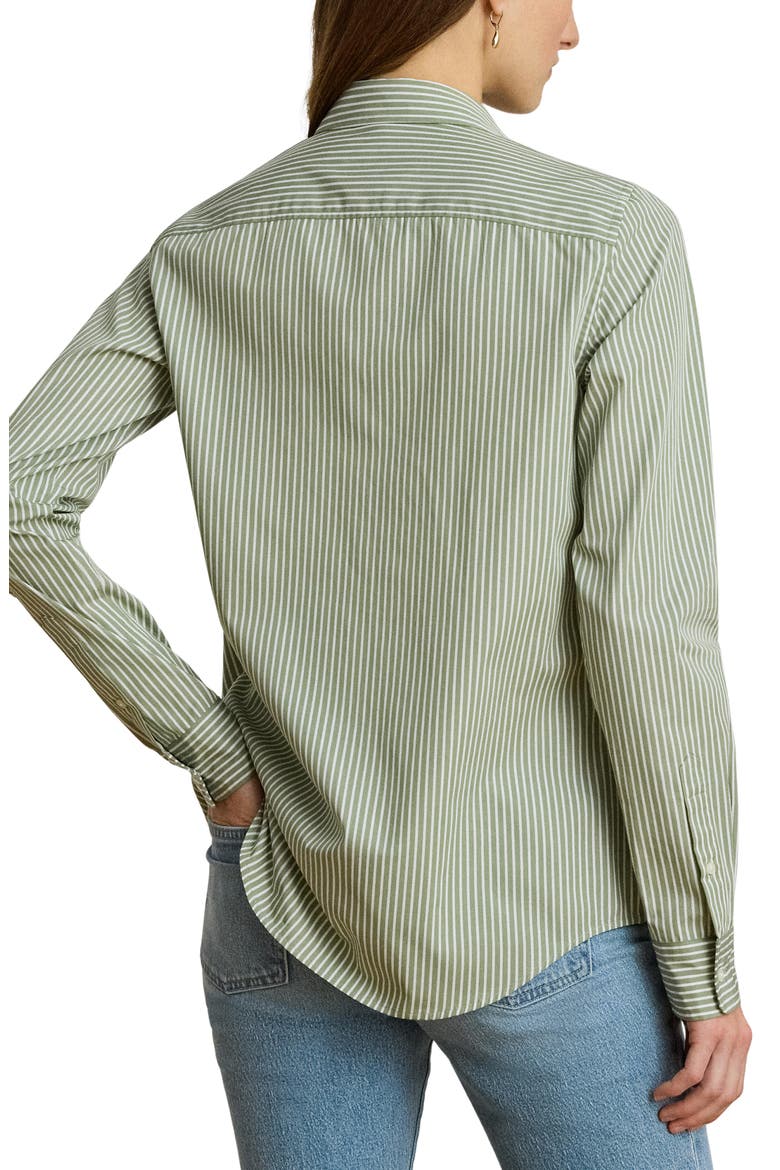 Classic Fit Stripe Cotton Broadcloth Button-Up Shirt, Alternate, color, GREEN/ WHITE