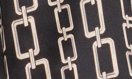 L Agence L'agence Dani Silk Top In Black Multi Geo Chain