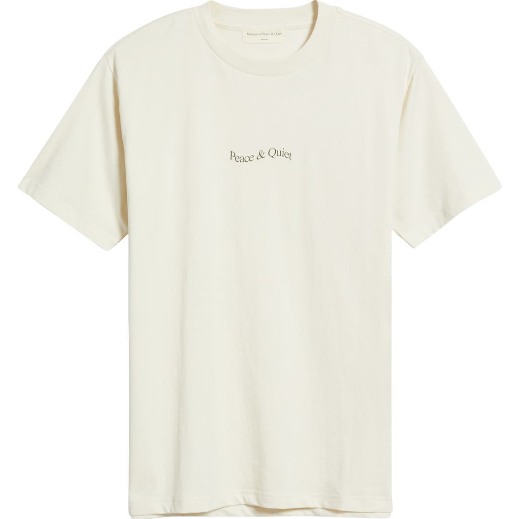 Museum Of Peace And Quiet Wordmark Tee In Bone