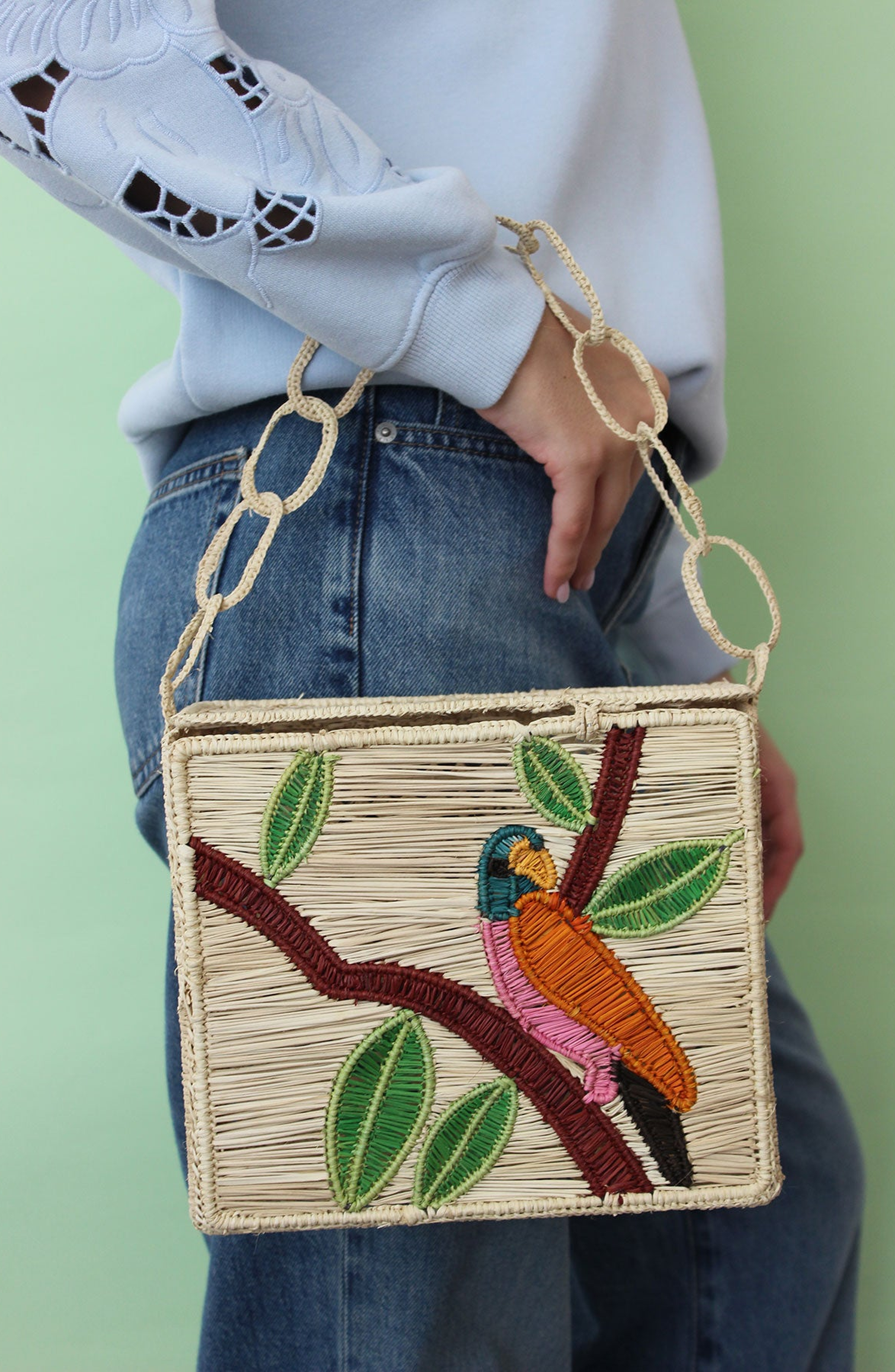 Amazónica Mari Handbag, Alternate, color, Parrot Embroidery