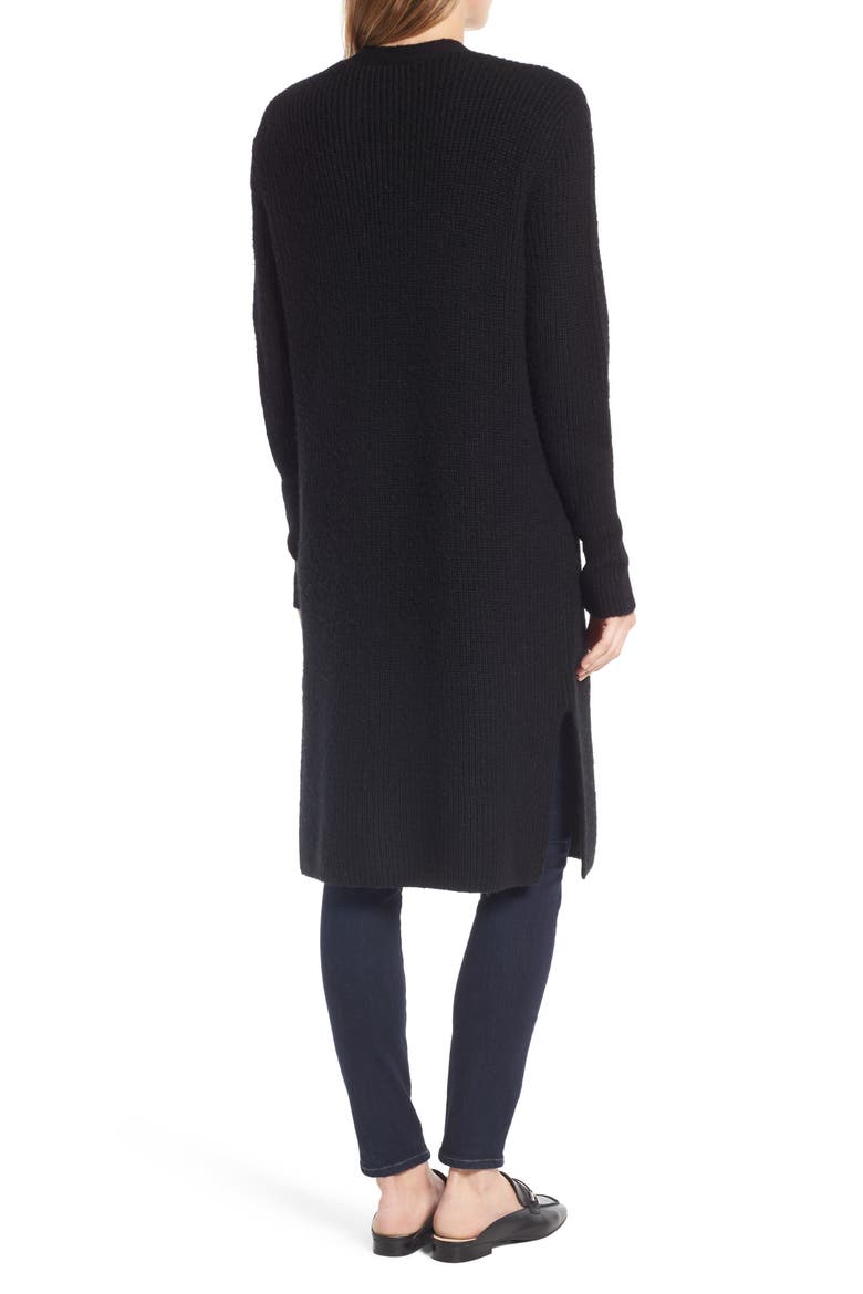 STITCH DETAIL CARDIGAN, Alternate, color, BLACK