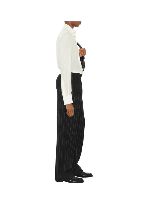 Shop Burberry Regular Fit Silk Tuxedo Shirt In Chalk