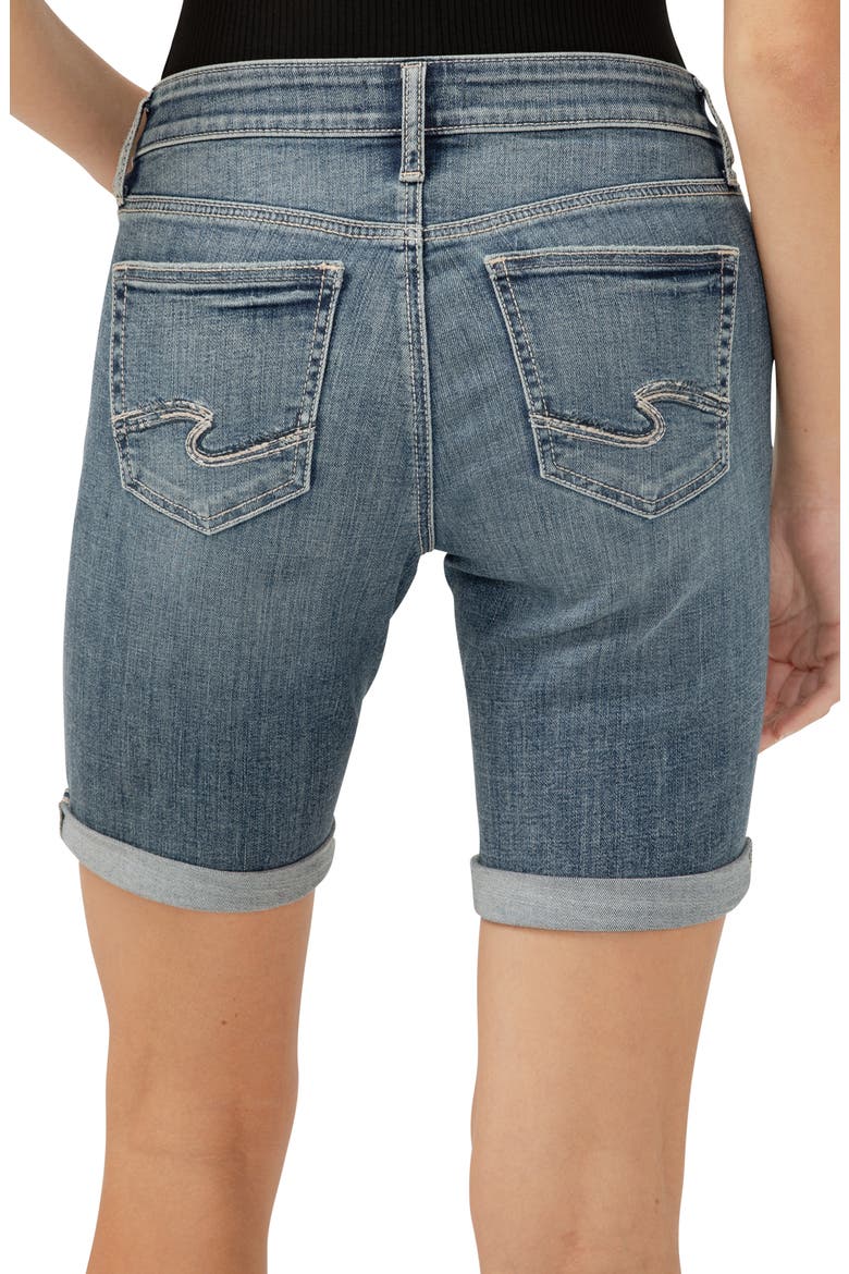 Elyse Curvy Denim Bermuda Shorts, Alternate, color, INDIGO