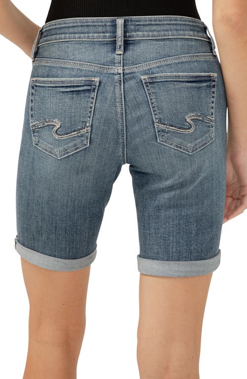 Shop Silver Jeans Co. Elyse Curvy Denim Bermuda Shorts In Indigo