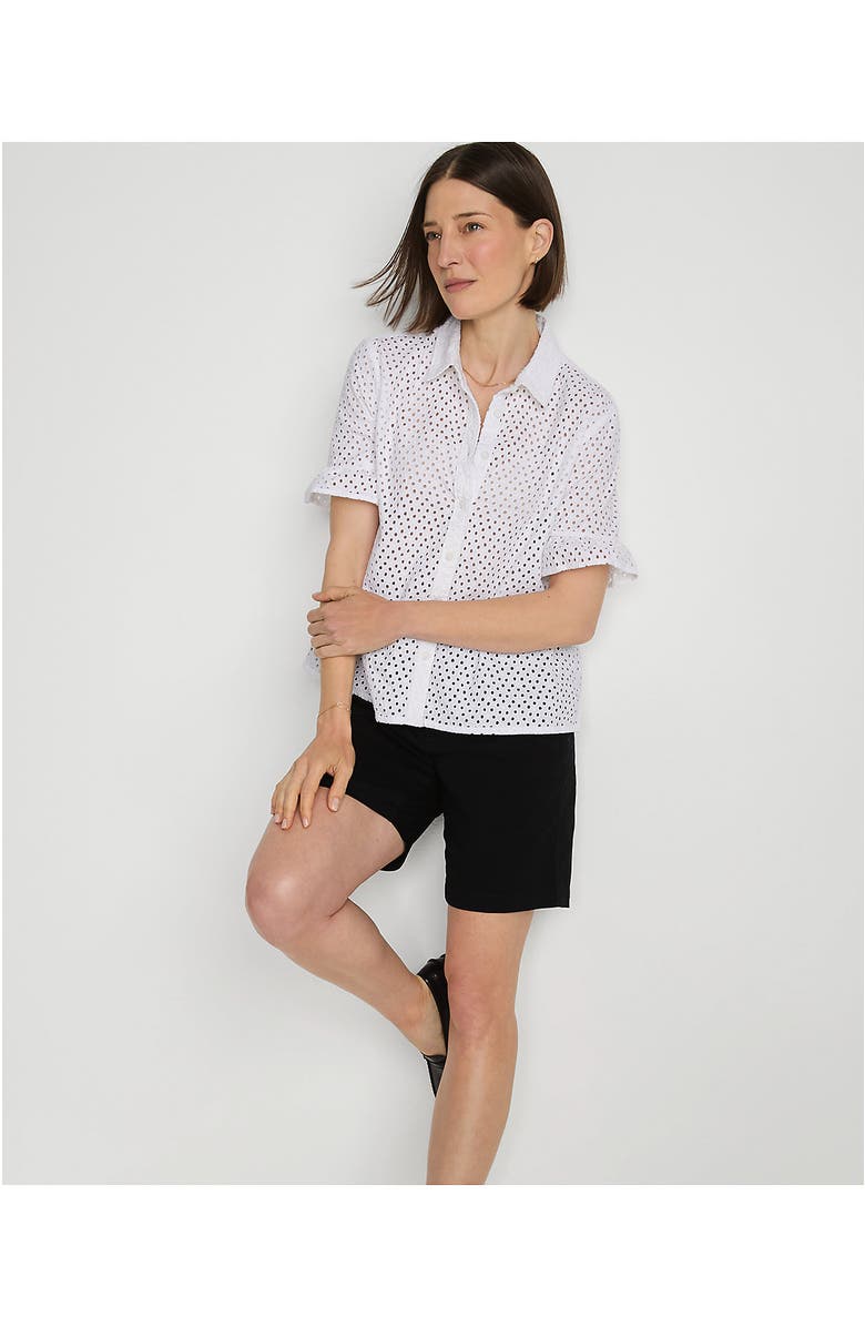 Lands' End Plus Size Elastic Back Classic 7" Chino Shorts, Alternate, color, Black