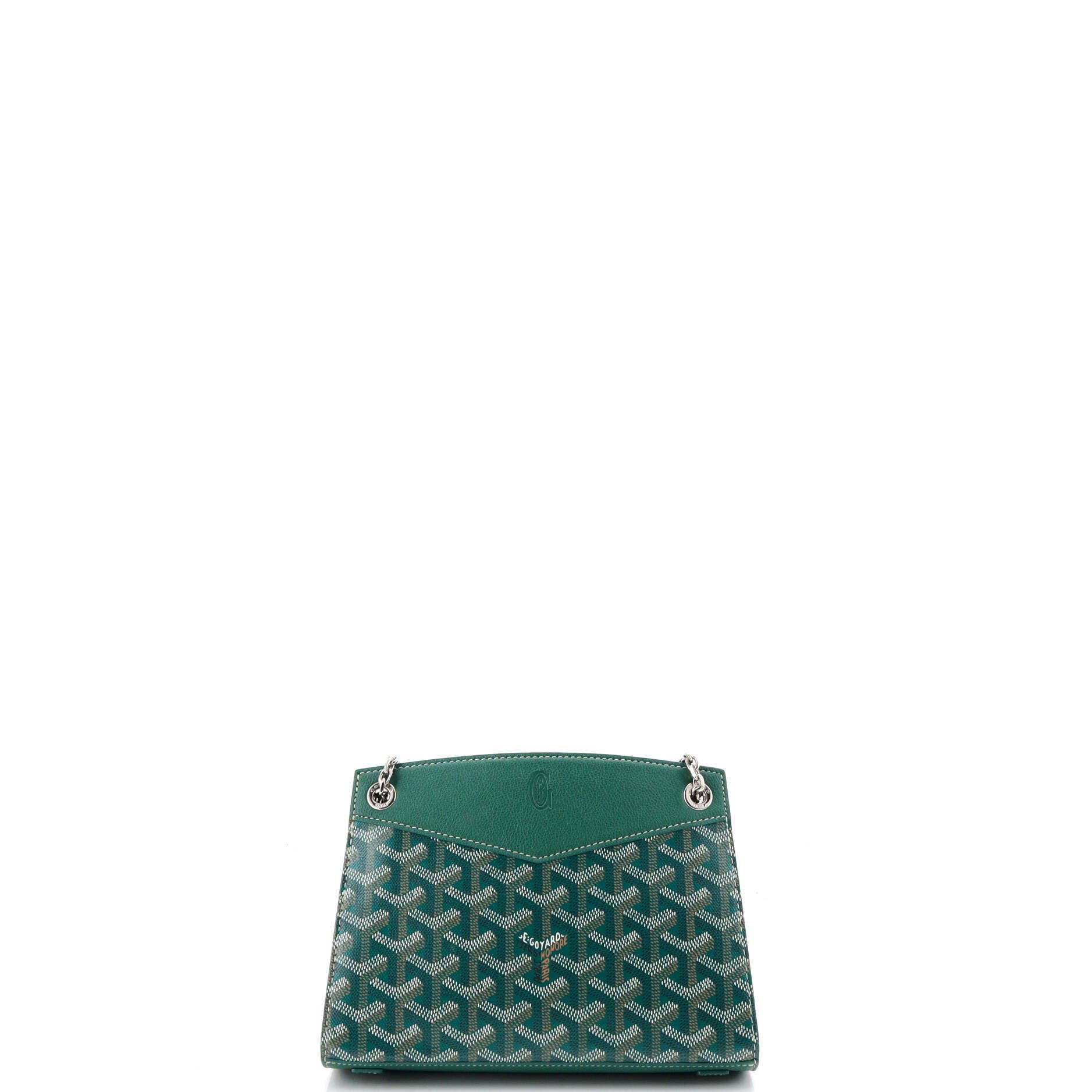 Structured Rouette Chain Shoulder Bag Coated Canvas Mini, Alternate, color, Green