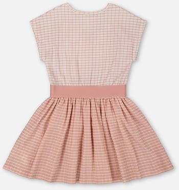 Deux par Deux Little Girl's Crinkle Dress With Applique Light Old