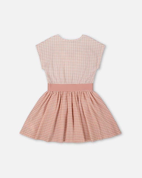 Deux Par Deux Girls' Crinkle Dress With Applique Light - Big Kid In Light Old Pink