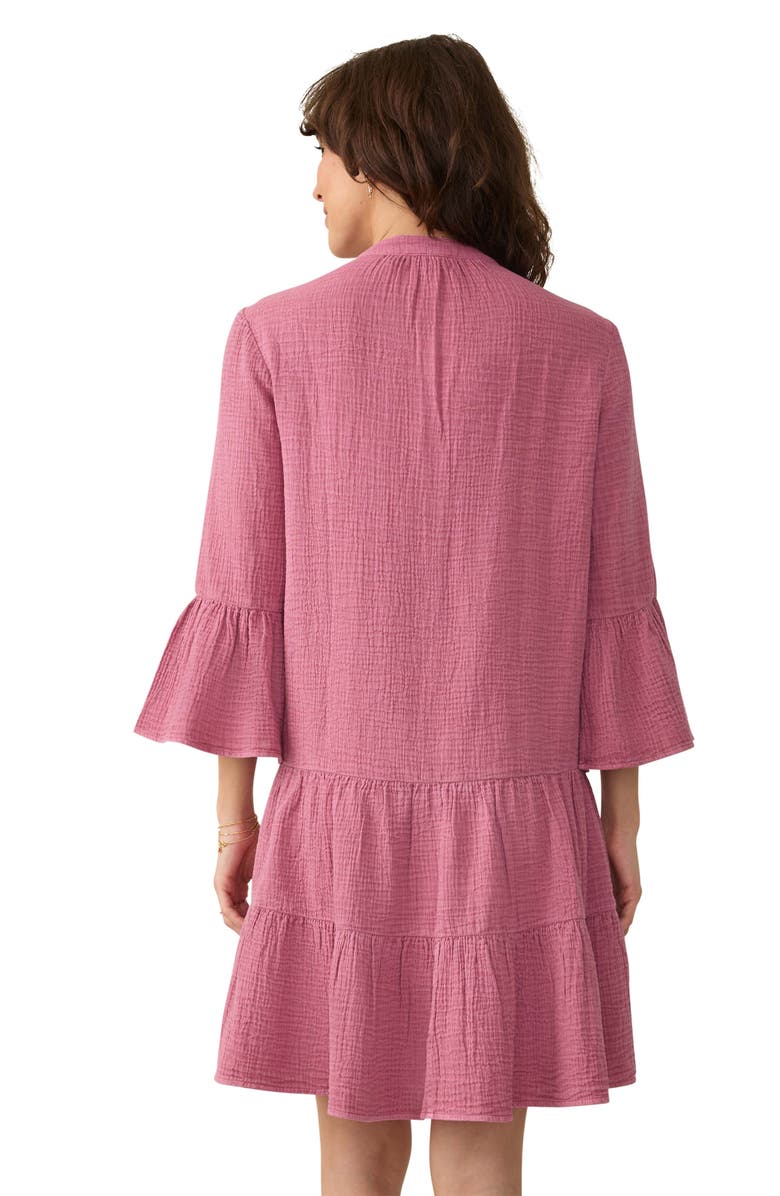 Faherty Kasey Dream Gauze Tiered Organic Cotton Minidress, Alternate, color, Heather Rose