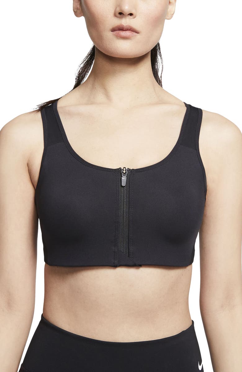 Nike Dri-FIT Shape Front Zip Sports Bra, Main, color, 