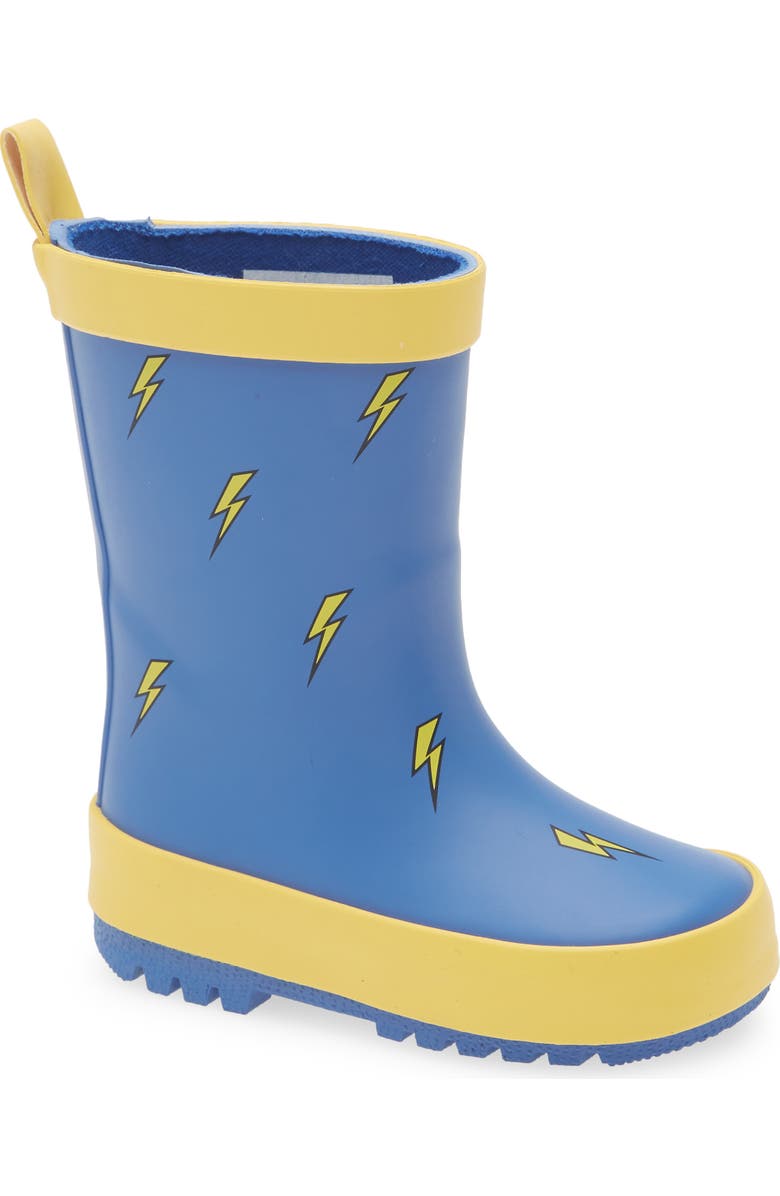 Harper Canyon Kids' Audra Lightning Bolt Rain Boot, Main, color, Blue Multi
