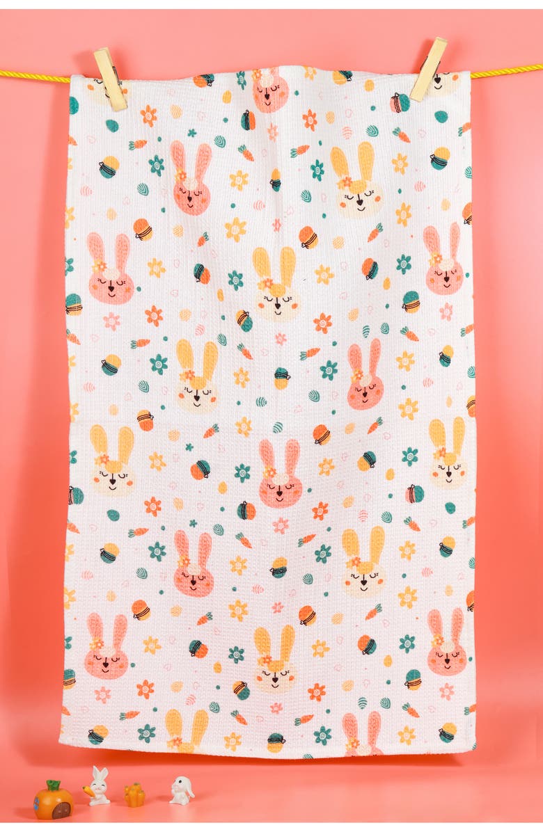 Tiramisu Hip Hop Easter Set of 3 Cotton Kitchen Towels, Alternate, color, Green