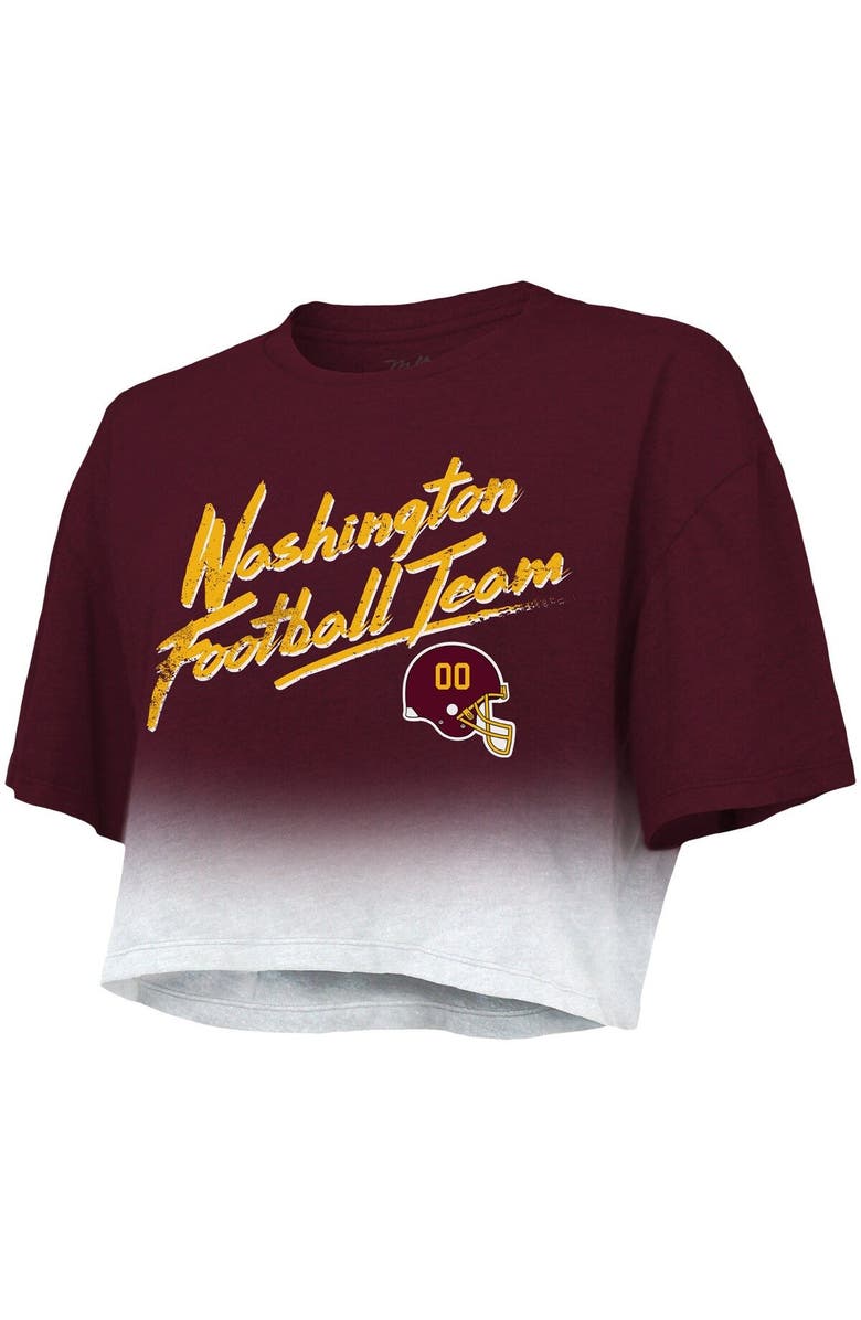 Majestic Threads Women's Majestic Threads Chase Young Burgundy/White Washington Football Team Drip-Dye Player Name & Number Tri-Blend Crop T-Shirt, Alternate, color, 
