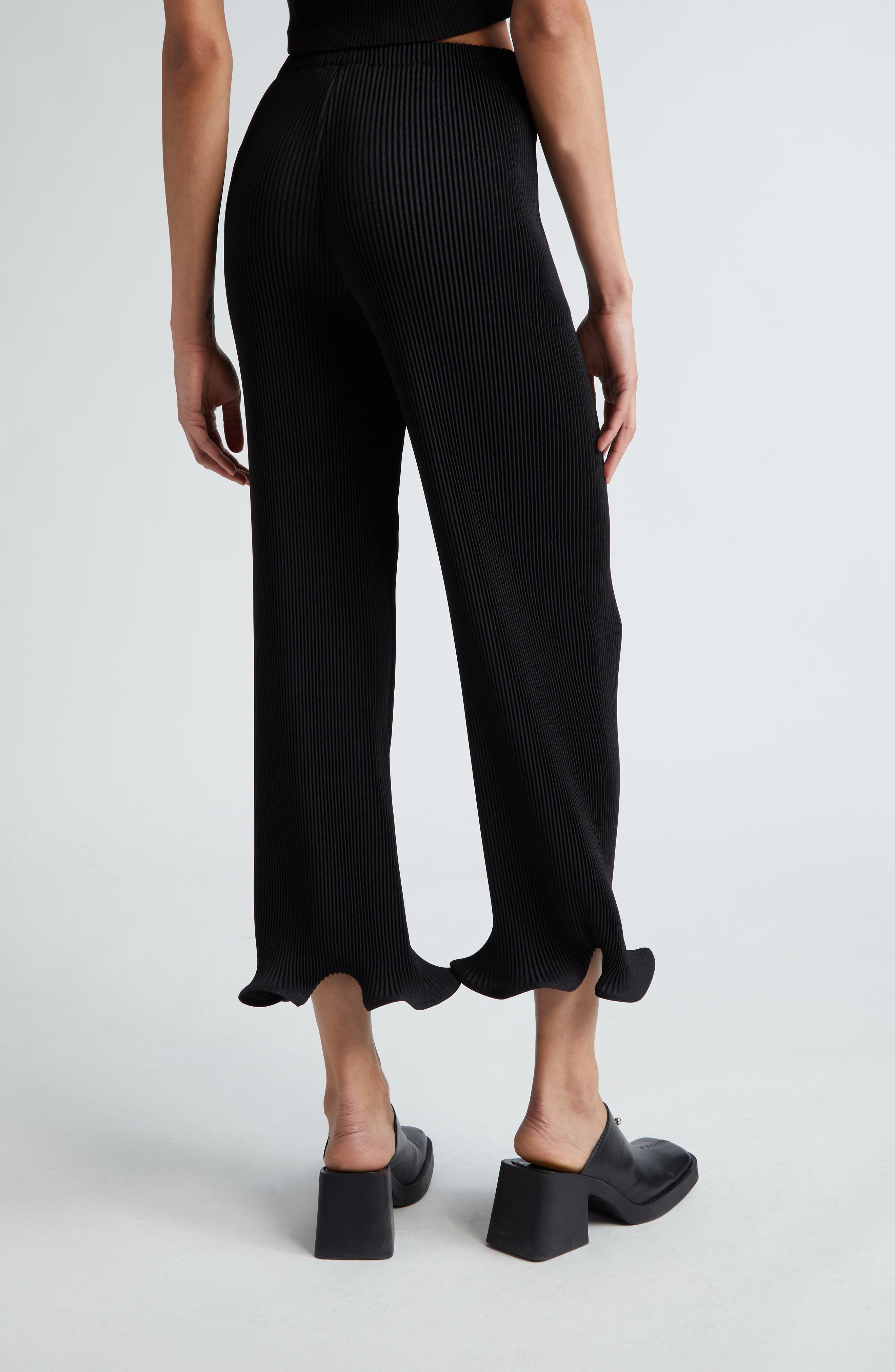MELITTA BAUMEISTER Rib Ripple Hem Crop Pants (Women) | Nordstromrack