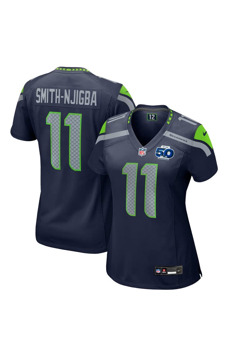 Nike Women's Nike Jaxon Smith-Njigba College Navy Seattle Seahawks Team 50th Season Game Jersey, Main, color, College Navy