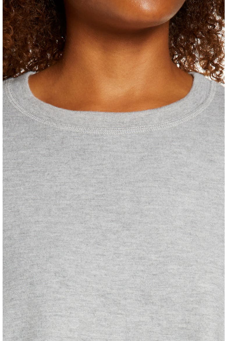 Brushed Up Crop Sweatshirt, Alternate, color, LIGHT HEATHER GRAY
