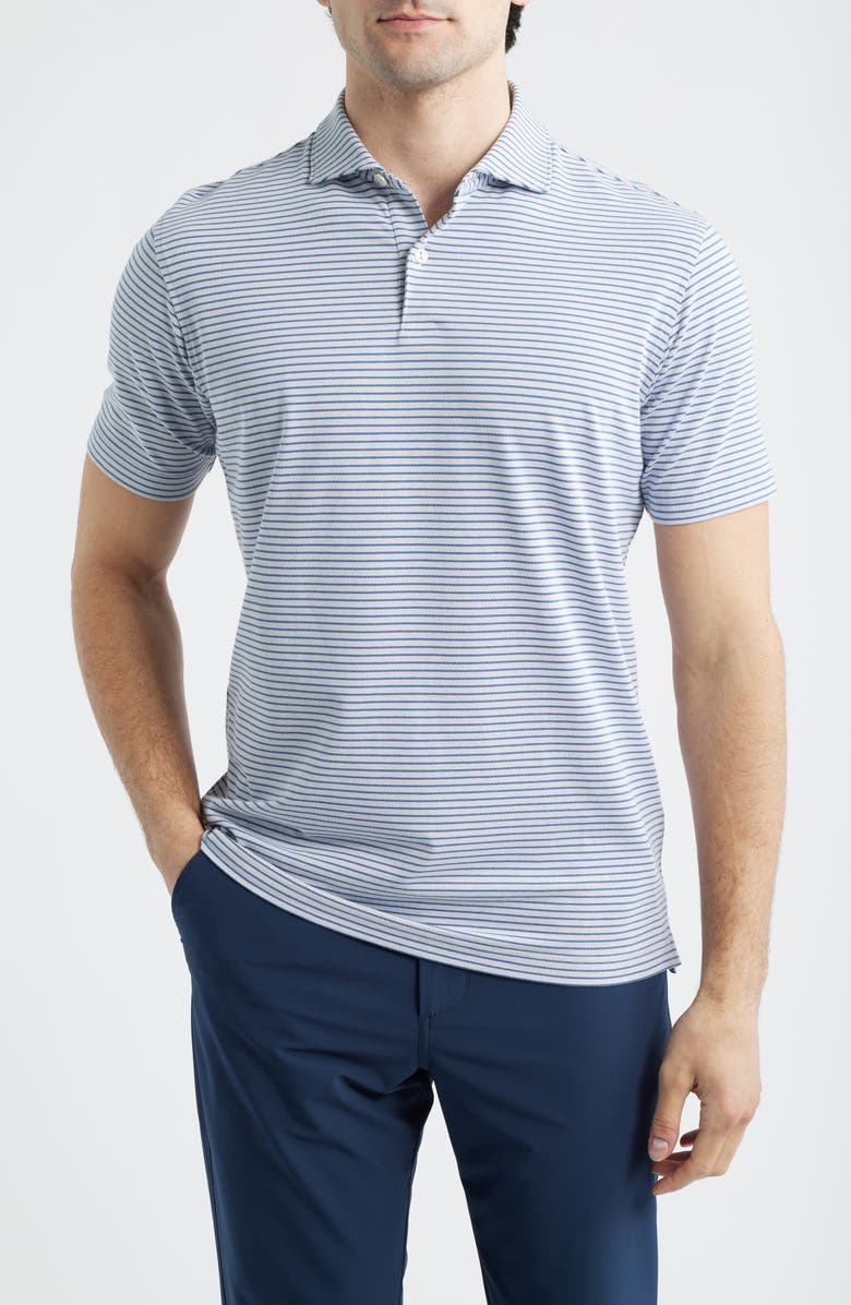 Peter Millar Crown Crafted Albatross Pima Cotton Blend Polo, Main, color, Gale Grey