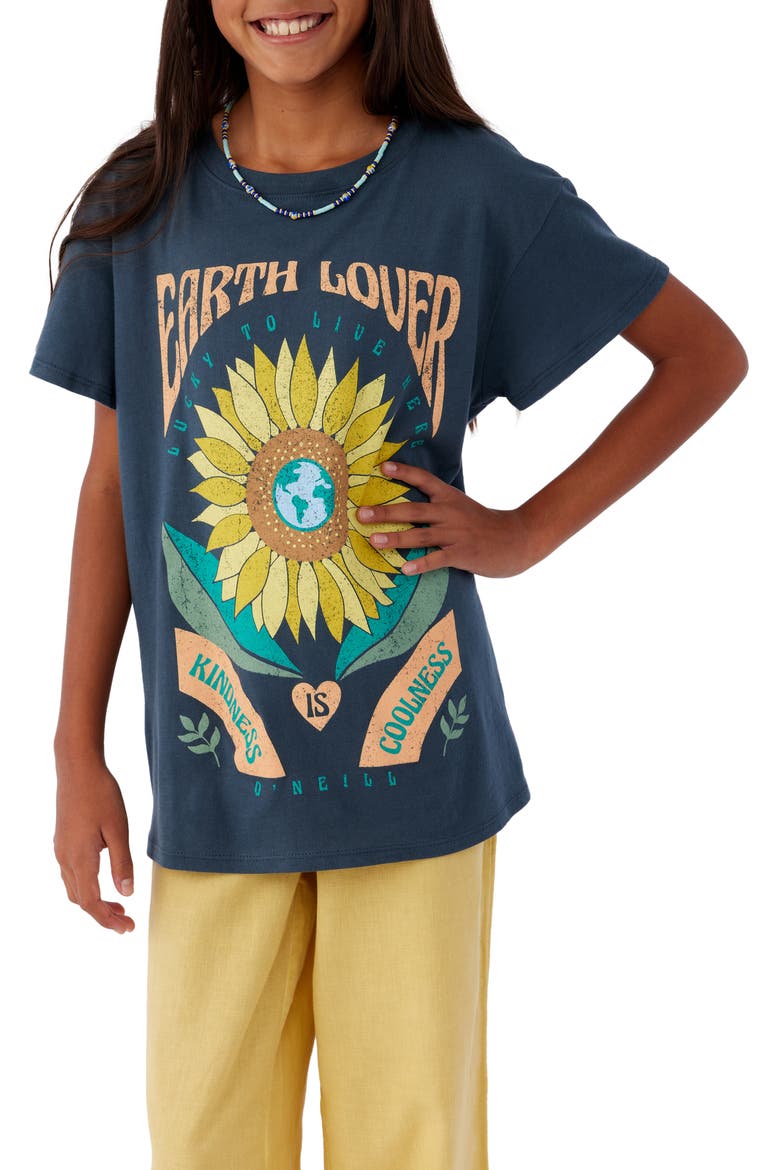 Kids' Kindness is Coolness Cotton Graphic Tee, Main, color, SLATE