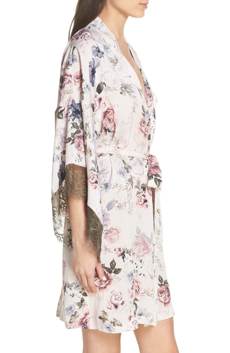 Midnight Bakery Satin Kimono Wrap, Alternate, color, 