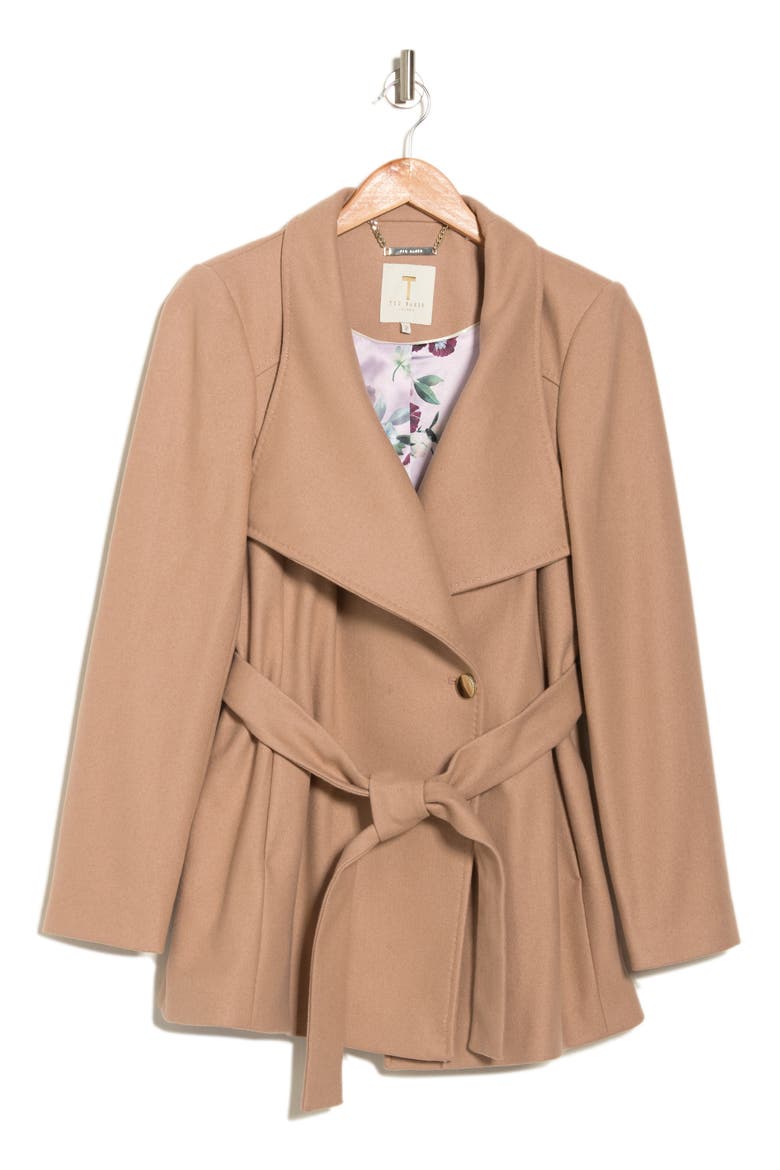 Rytaa Wool Blend Wrap Coat, Alternate, color, NATURAL