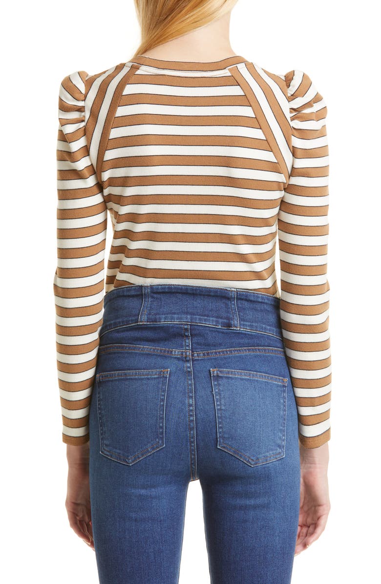 Veronica Beard Delano Stripe Stretch Cotton Top, Alternate, color, 