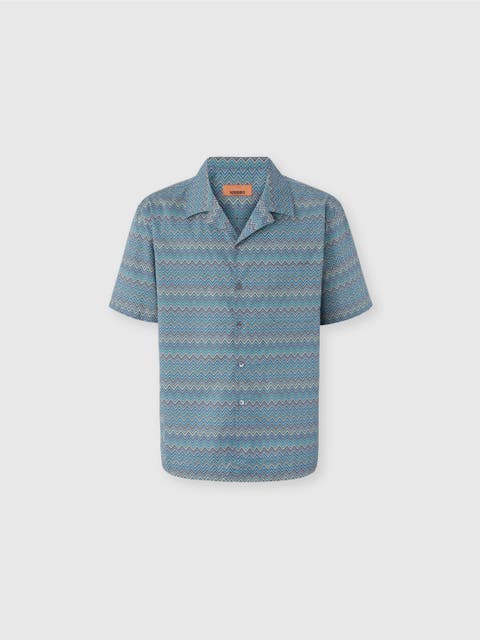Bowling Shirt With Zigzag Pattern
