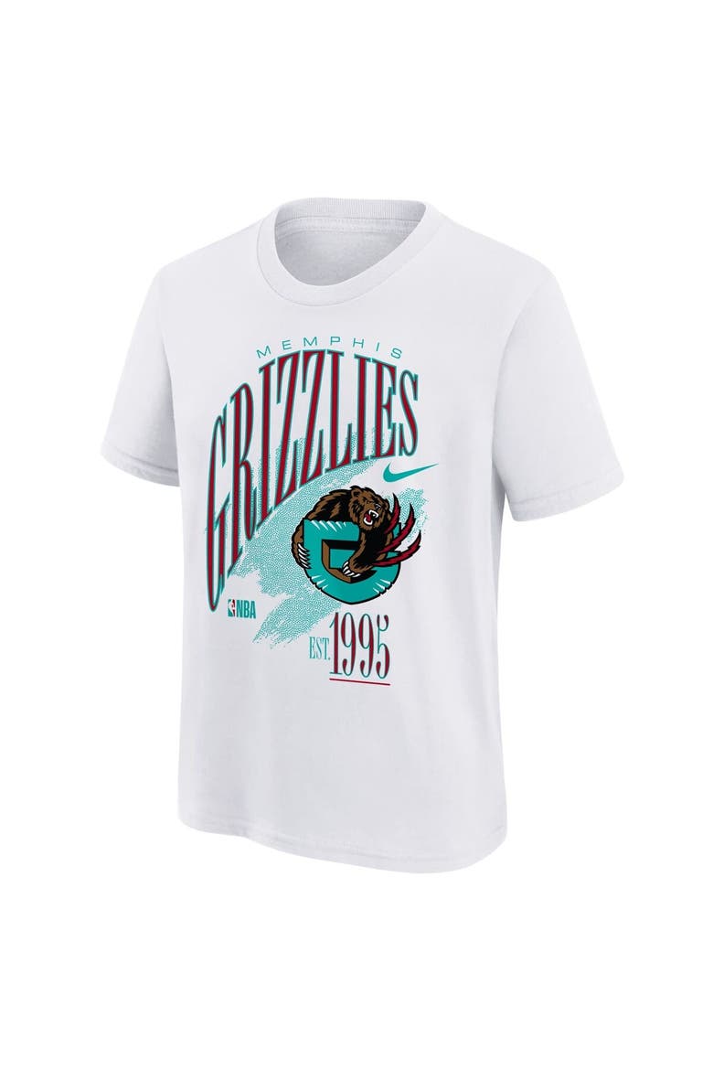 Youth Nike  White Memphis Grizzlies Hardwood Classics Champs Max90 T-Shirt, Alternate, color, White