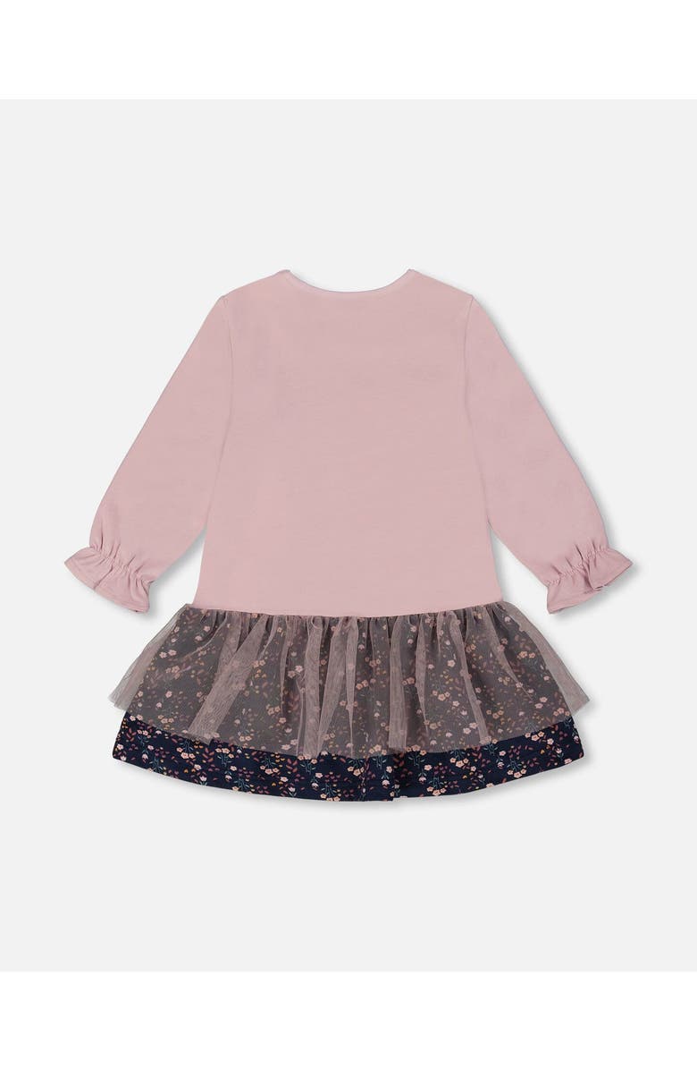 Deux par Deux Bi-Material Dress, Alternate, color, Dusty Pink