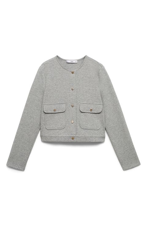 Cotton Blend Crop Utility Jacket