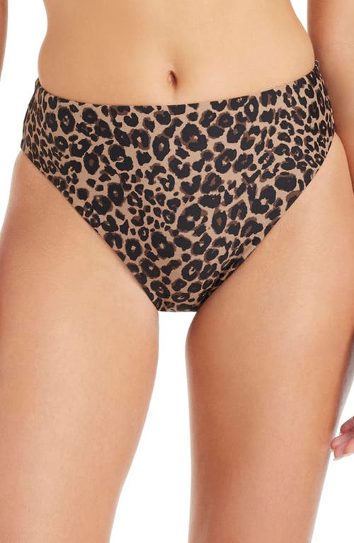 Sanctuary Leopard Print High Waist Bikini Bottoms In Brown