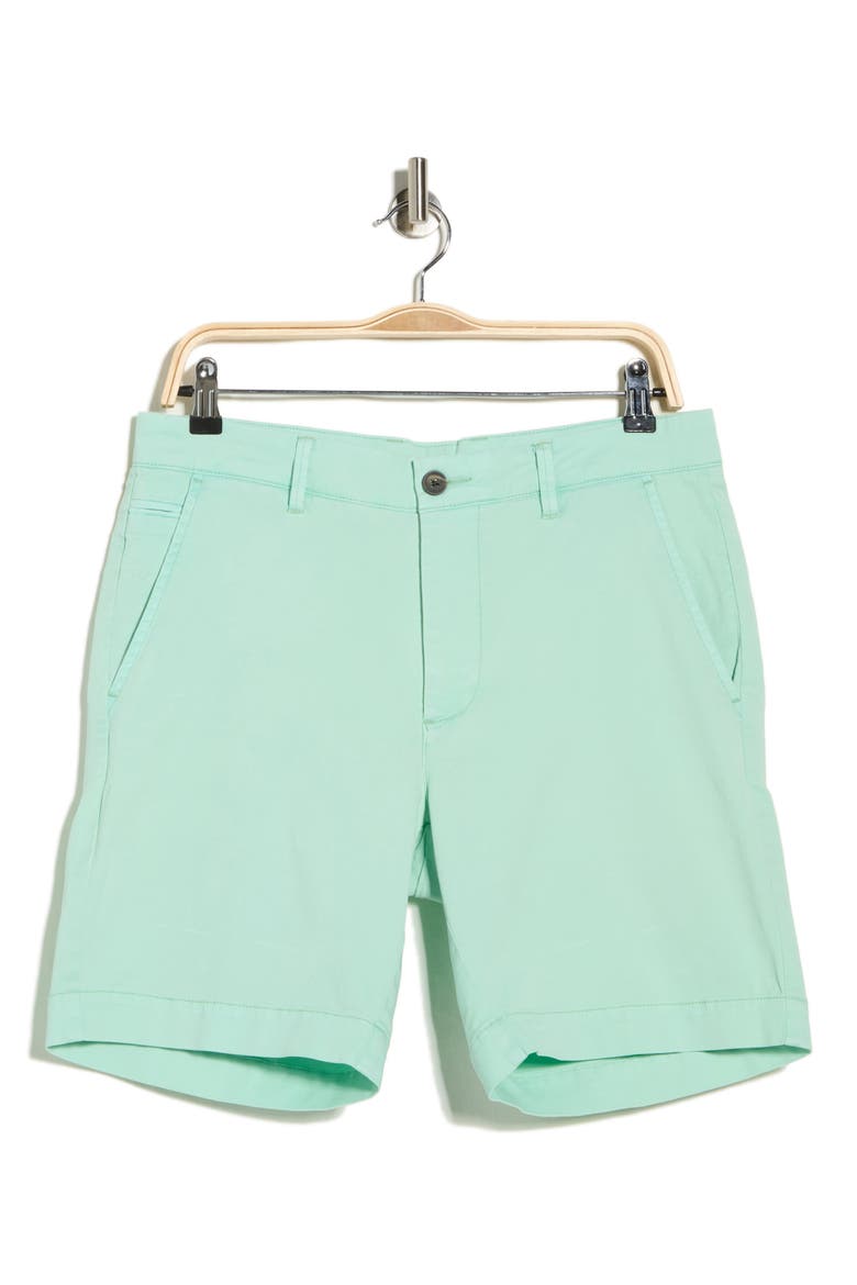 Garment Dyed Flat Front Shorts, Alternate, color, SEAFOAM