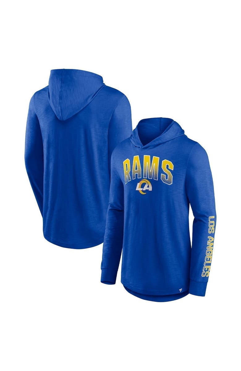 FANATICS Men's Fanatics Royal Los Angeles Rams Front Runner Long Sleeve Hooded T-Shirt, Alternate, color, Royal