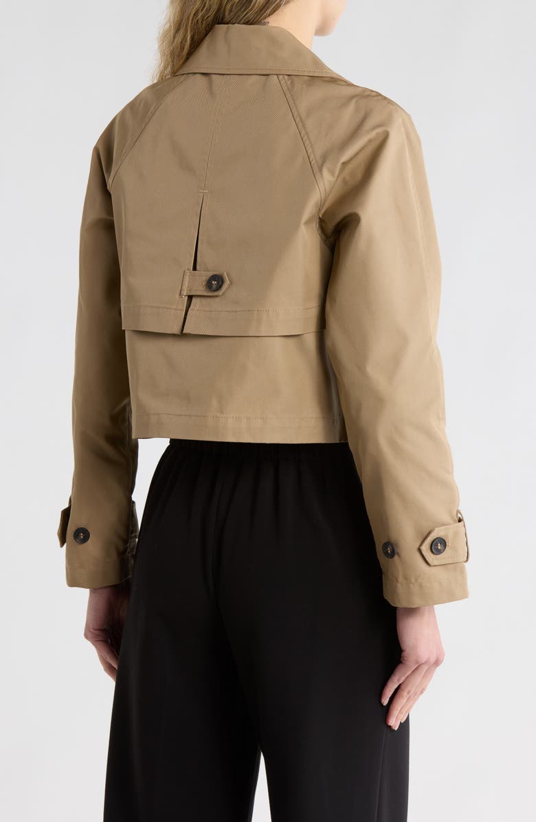 JASON WU Double Breasted Crop Trench Coat, Alternate, color, Khaki