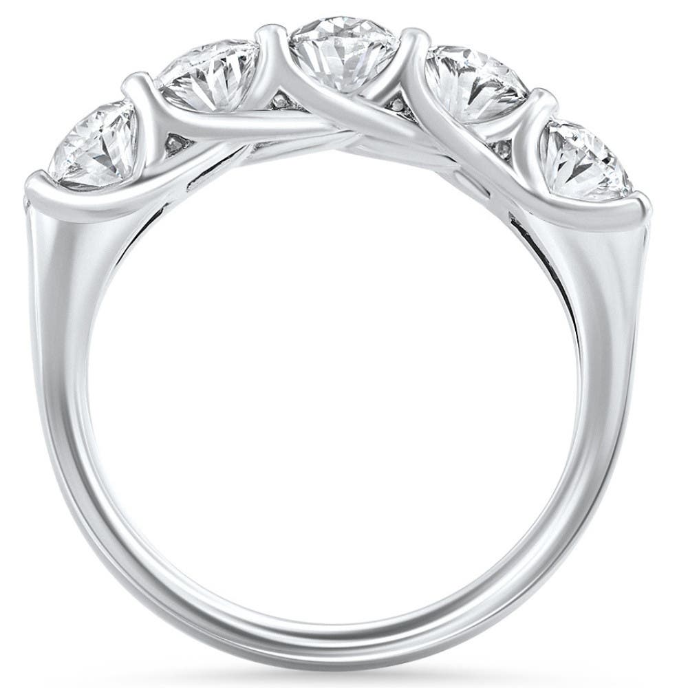 Женские аксессуары Bliss Diamond 3Ct Oval Shape Diamond Five Stone Wedding Ring 14k Gold Lab Grown — фото 3