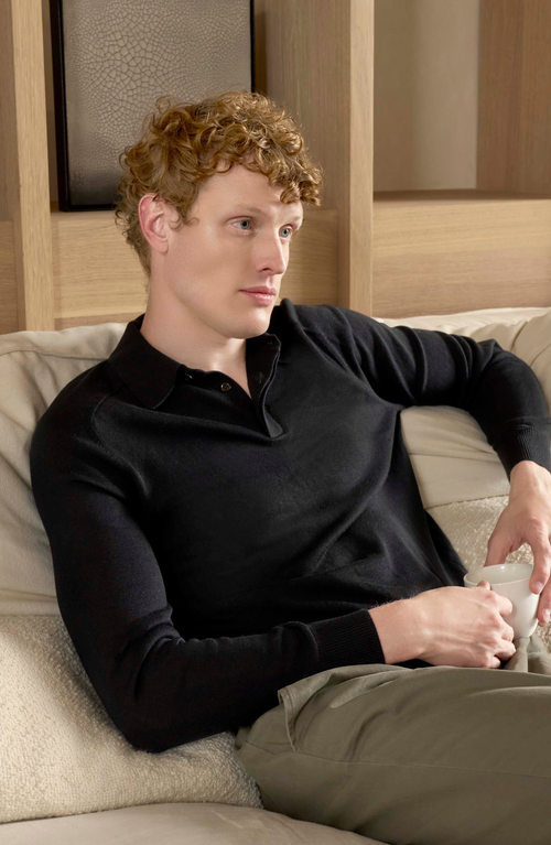 ITALIC ITALIC CHRISTOPHER FEATHERLIGHT LONG SLEEVE POLO