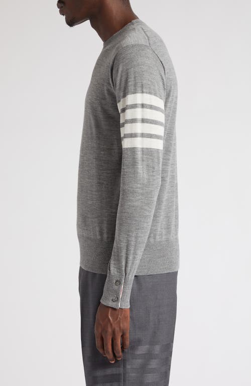 Thom Browne 4-bar Merino Wool Sweater In Gray