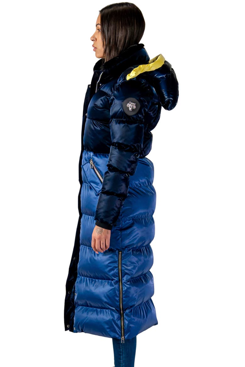 Women's Bird of Paradise Quilted Coat, Alternate, color, ALL WET BLUE YELLOW