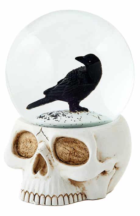 Crow and Skull Water Globe