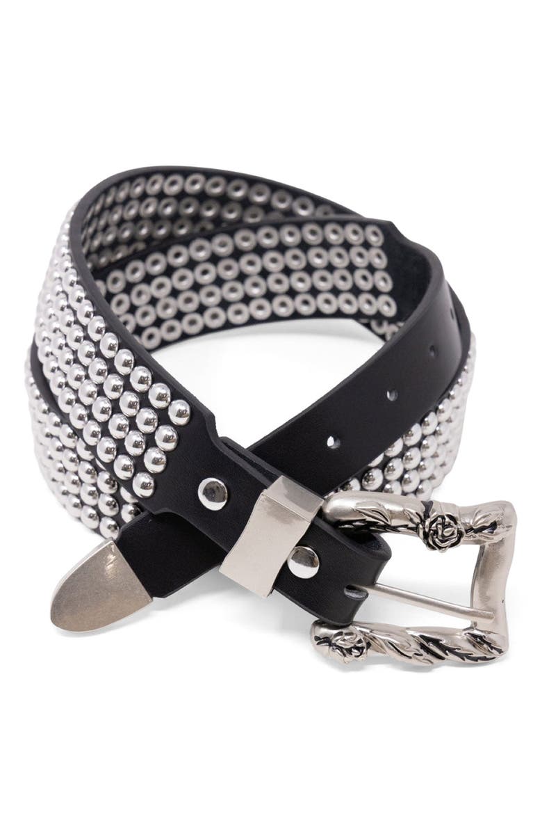 mnml Studded Leather Belt, Main, color, 