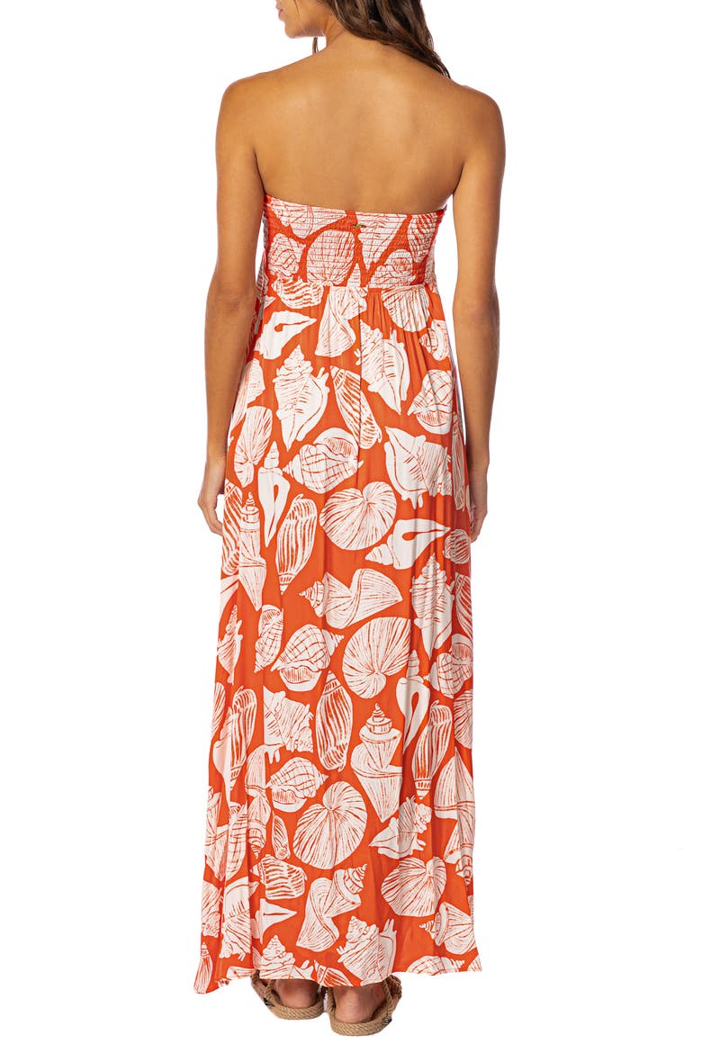 Australian Reef Strapless Maxi Dress, Alternate, color, BRIGHT RED