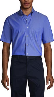 Lands' End School Uniform  Short Sleeve No Iron Pinpoint Dress Shirt