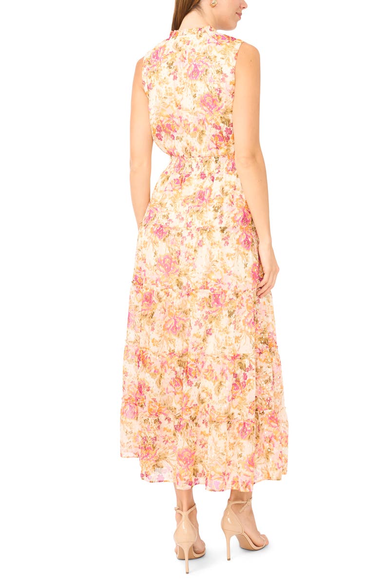 Halogen<sup>®</sup> Tie Neck Sleeveless Tiered Maxi Dress, Alternate, color, New Ivory