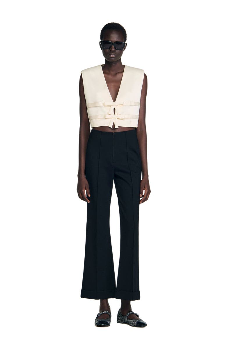 SANDRO Straight-leg trousers, Alternate, color, Black