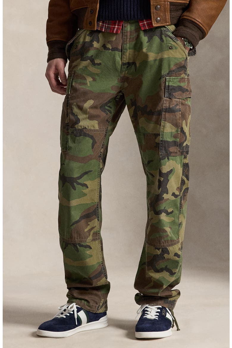Rustic Canvas Camo Cargo Pants, Alternate, color, GREEN MU