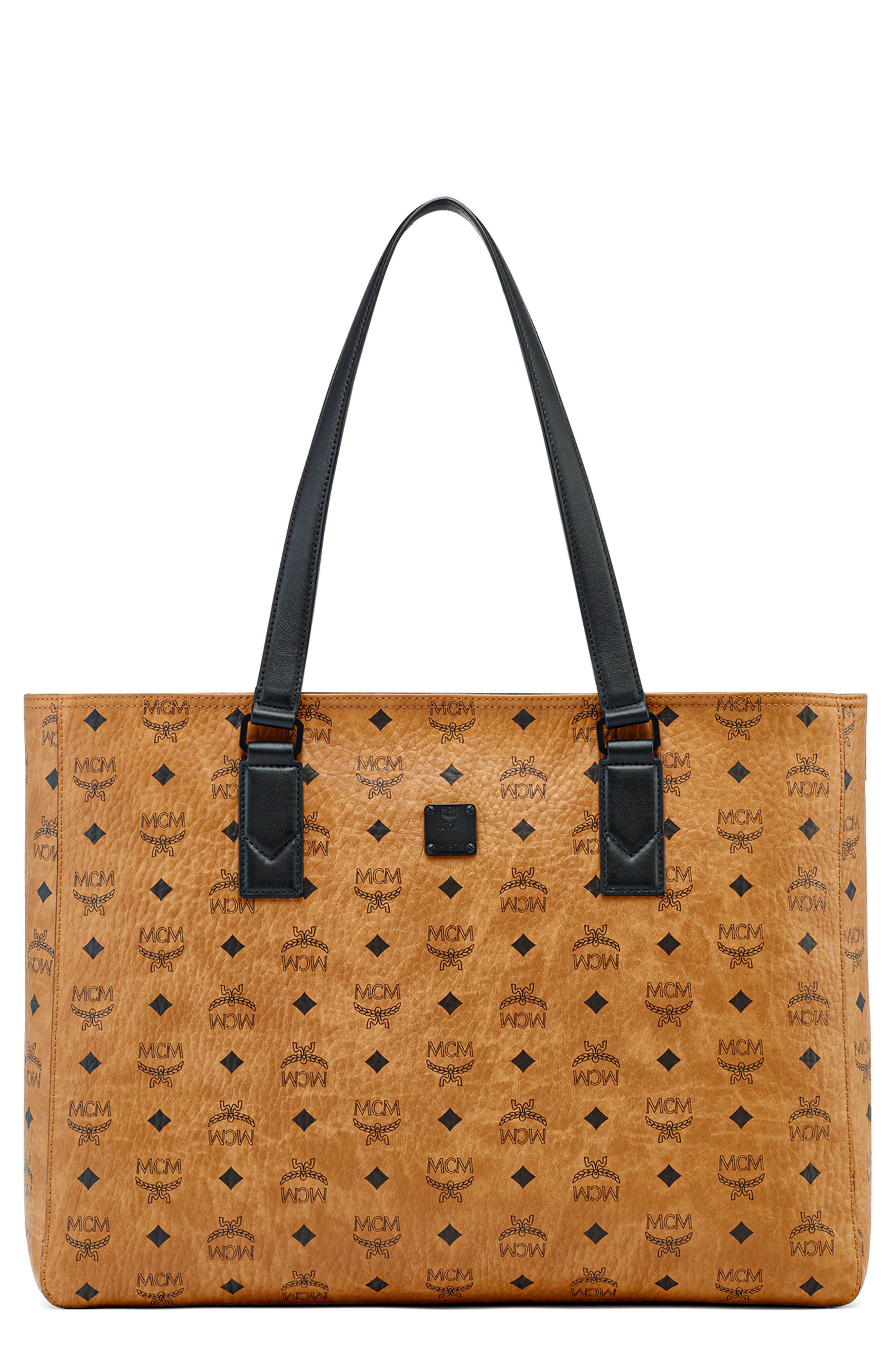 MCM Klassik Visetos Large Shopper, Main, color, 
