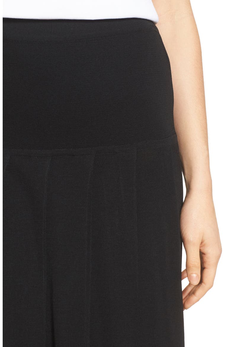 Pleated Midi Skirt, Alternate, color, BLACK