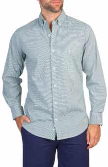 TailorByrd Micro Gingham Long Sleeve Button-Down Shirt