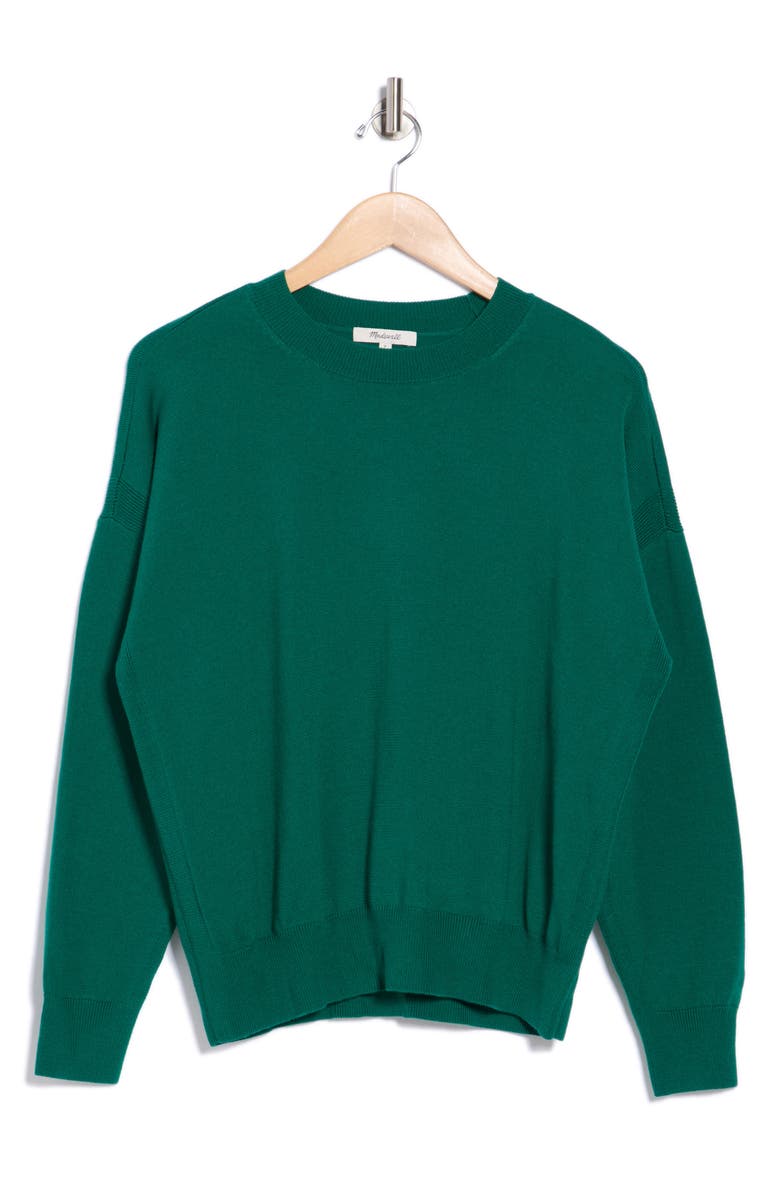 Madewell Birdie Merino Wool Pullover, Alternate, color, Forest Green