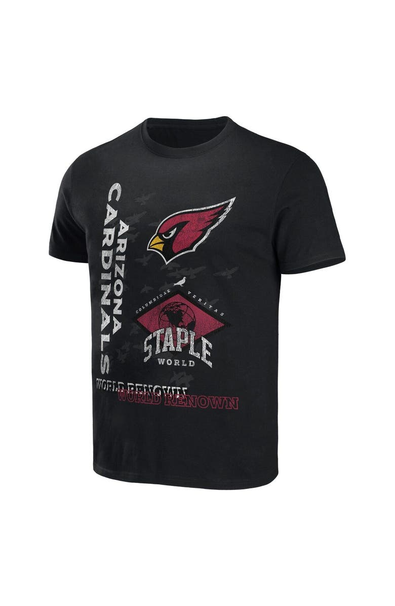 STAPLE Men's NFL x Staple Black Arizona Cardinals World Renowned T-Shirt, Alternate, color,
