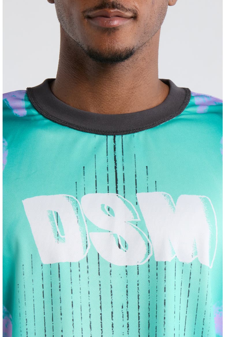 Flame Logo Detail Long Sleeve Top, Alternate, color, TEAL/PURPLE